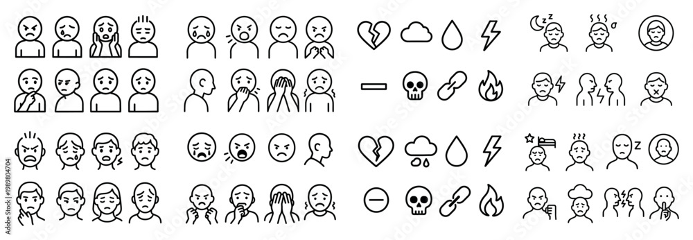 Fototapeta premium Emoticons expressing various human emotions