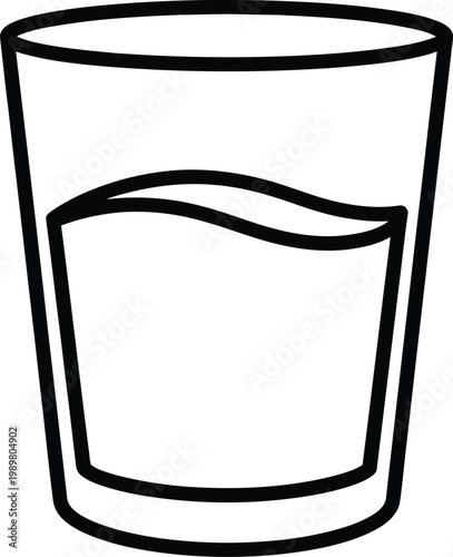 A glass filled with water to about a third of its capacity