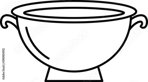 Ancient greek style ceremonial basin with ornate handles