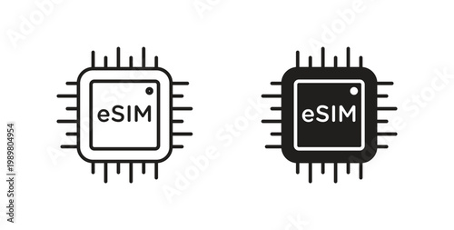 ESIM icon vector design elements. icon in flat and line style.