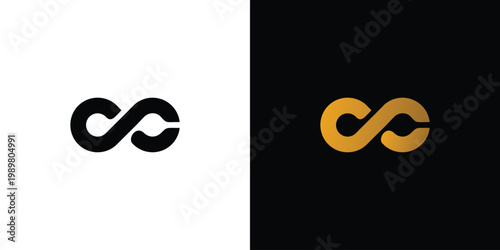 Modern and luxury infinity CC logo design