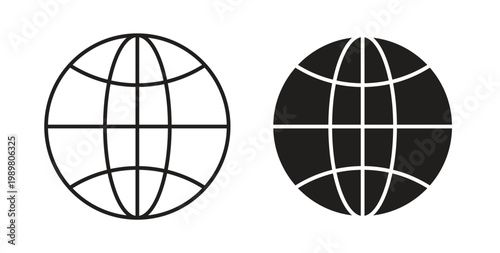 Globe icon vector design elements. icon in flat and line style.