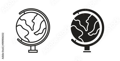 Globe icon vector design elements. icon in flat and line style.