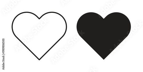 Heart icon vector design elements. icon in flat and line style.
