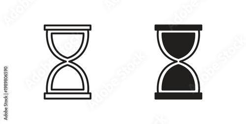 Hourglass icon vector design elements. icon in flat and line style.