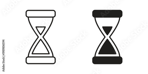 Hourglass end icon vector design elements. icon in flat and line style.