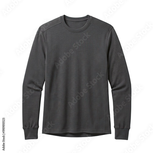 Dark Gray Long Sleeve Athletic Shirt for Men in Sporty Casual Style