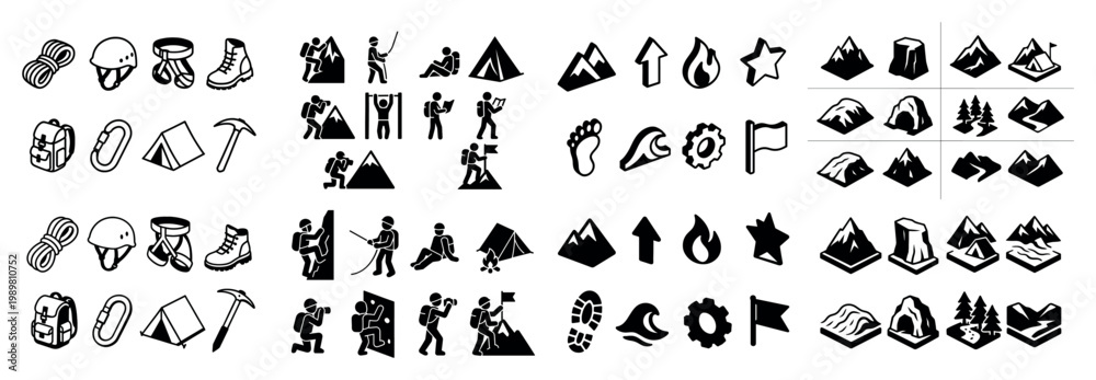 Obraz premium Outdoor adventure icon set collection