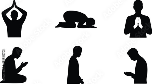 Kaaba Mecca Silhouette Icon Islamic Sacred Architecture Vector