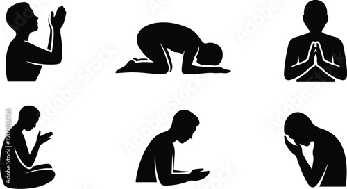 Kaaba Mecca Silhouette Icon Islamic Sacred Architecture Vector