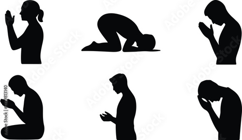 Kaaba Mecca Silhouette Icon Islamic Sacred Architecture Vector