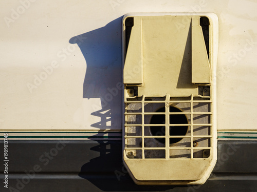 Camper detail. Chimney ventilation plate
