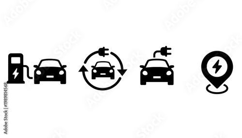 An illustration showing the process of electric vehicle charging