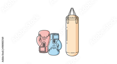 Boxing Gloves and Punching Bag Equipment.