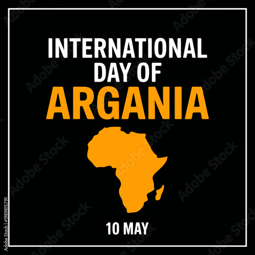 International Day of Argania celebrated on 10 May with Africa map illustration and typography