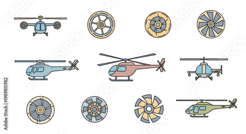 Helicopter Aircraft Rotor Blades Propellers.
