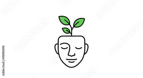 Green Sprout Growing Out Head.