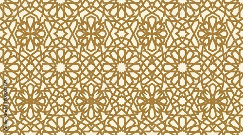 Qatari Screen Geometric Seamless Tile Middle Eastern Mashrabiya Lattice Sand Ivory Traditional Luxury Art Background