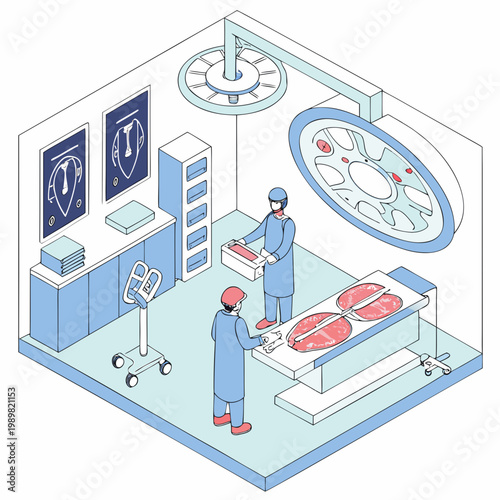 Surgical operation room with medical personnel and equipment hospital operating procedure healthcare medicine clinical treatment equipment specialist operation professional facility