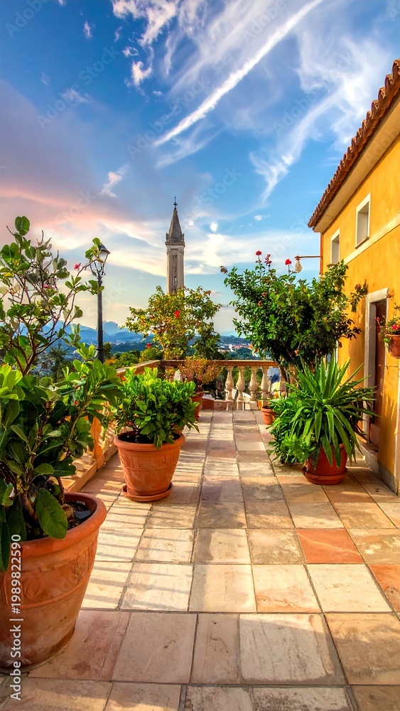 Obraz premium Terrace view of tower