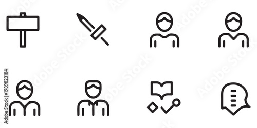 Social Interaction and Dialogue Line Icons