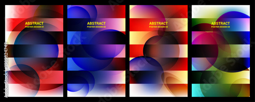 Vibrant abstract posters, modern art prints for wall decor, colorful geometric designs