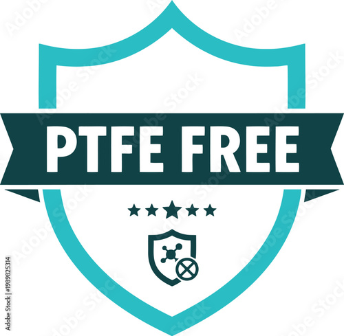 PTFE Free Badge Icon – Chemical Free Product Label, Safe Material Certification Emblem Vector