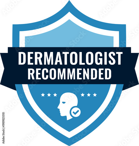 Dermatologist Recommended Badge Icon for Skincare Product Packaging and Marketing Materials