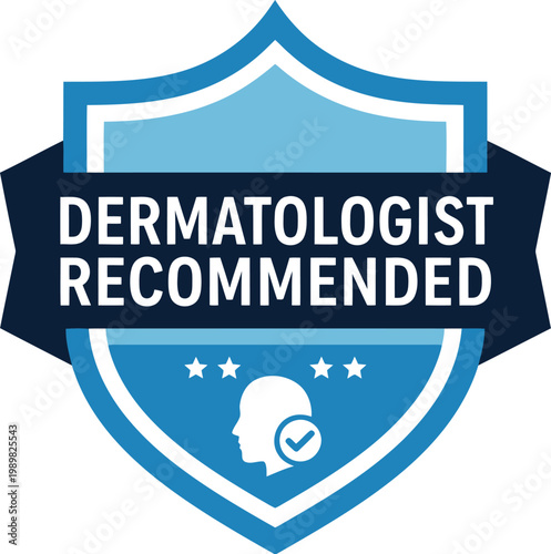 Dermatologist Recommended Badge Icon for Skincare Products and Medical Marketing