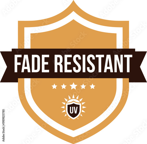 Fade Resistant UV Protection Badge Icon for Durable Outdoor Materials and Products