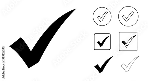 A collection of checkmark icons in various colors and styles