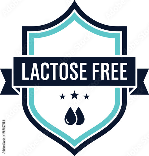 Lactose Free Badge Icon – Dairy Free Product Label, Allergen Friendly Certification Symbol