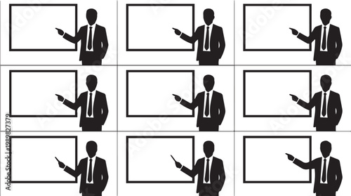 Silhouette of man in business suit.