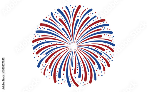 Patriotic Firework Explosion Red Blue Celebration