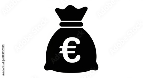 Money bag with euro symbol representing wealth finance business success concept illustration