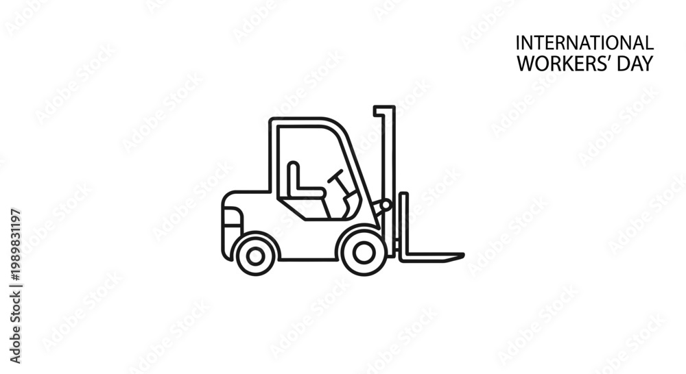 Fototapeta premium Forklift Machine Industrial Vehicle Equipment.
