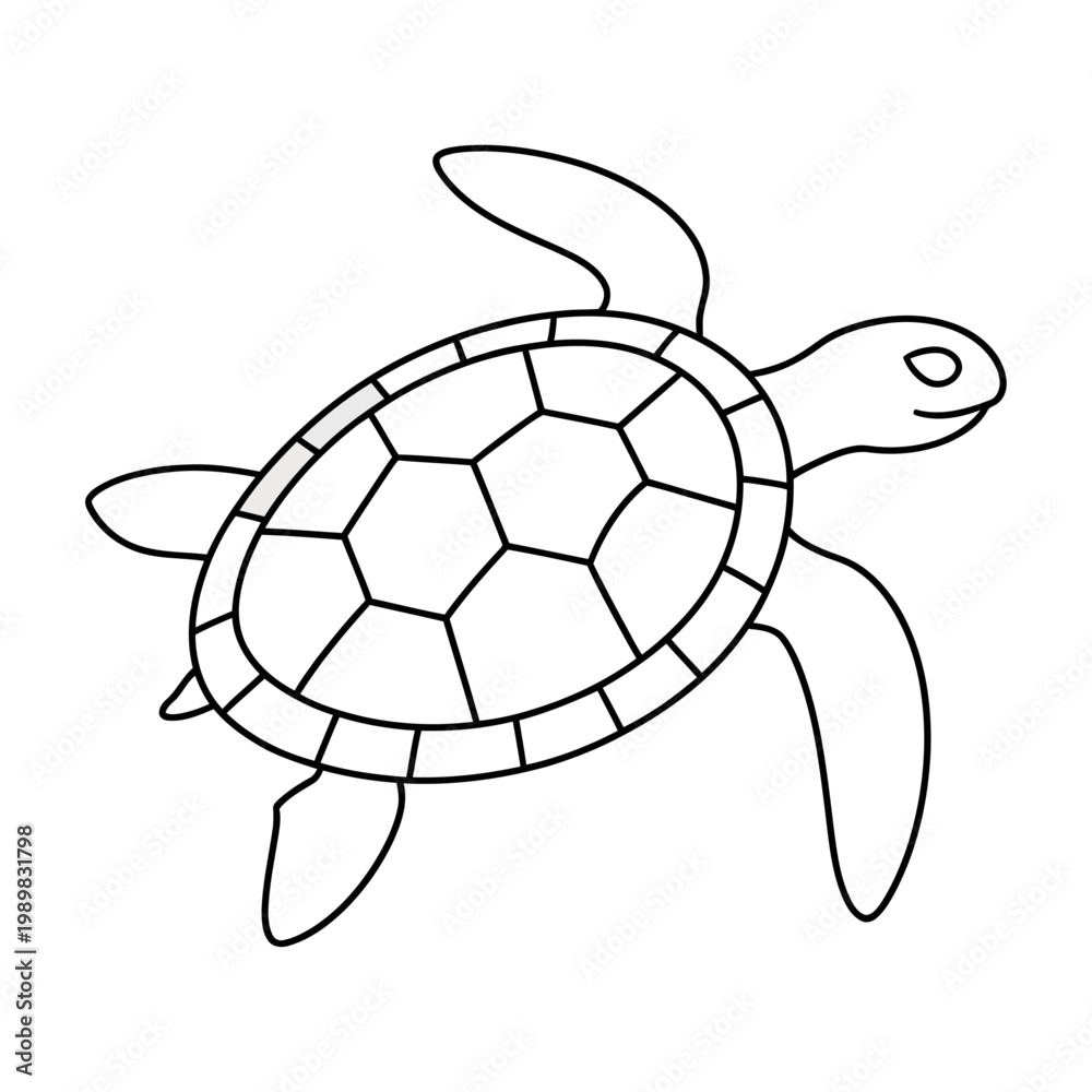 Obraz premium Vector of a sea turtle swimming in the ocean with a vibrant coral reef background
