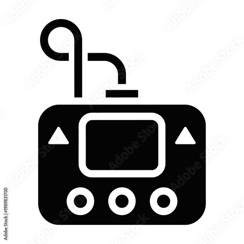 Vector of a radio with a modern design and antenna