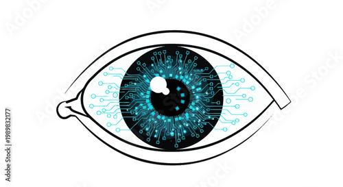 Detailed Illustration of a Human Eye.