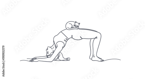 Woman doing yoga in downward dog.