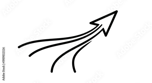 Black and white upward pointing arrow.