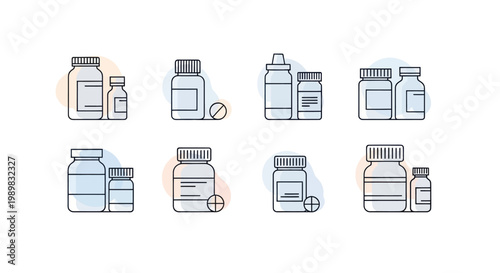 Collection of various medicine bottles.