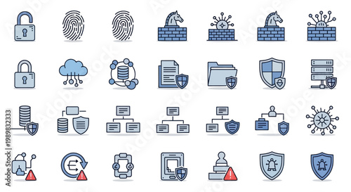 Security icons and protection symbols.