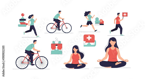 Women practicing yoga in lotus position.