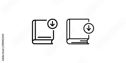 Download book icon set. ebook download symbol. read and save document concept. learning material access sign vector illustration.