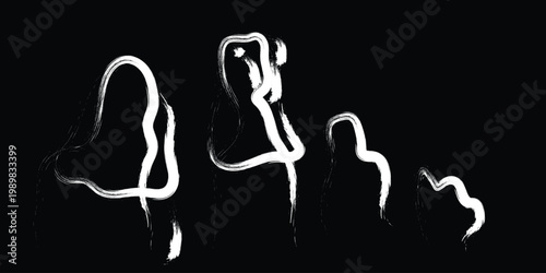 Abstract white lines on black background a minimalist artistic expression