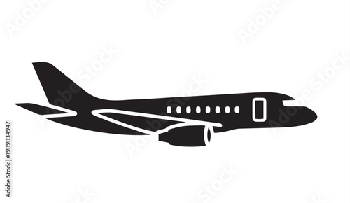 Commercial Airplane Silhouette – Aviation Travel Symbol