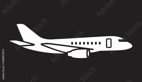 Airplane Silhouette Icon – Minimal Aviation Travel Design