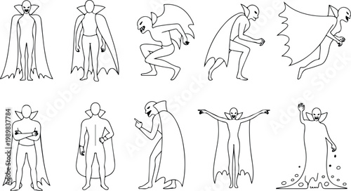 Vampire Silhouette Icon Collection Set