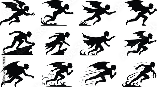 Vampire Silhouette Icon Collection Set